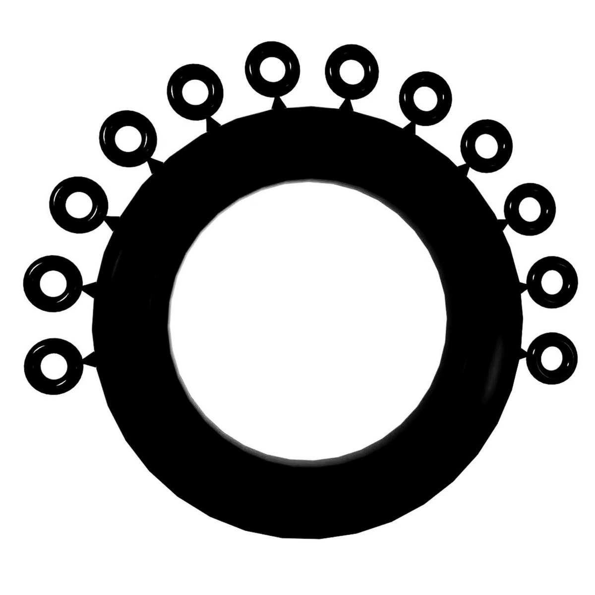 Black-Mini-Ligature-Ring-Tie-Donut-Elastomeric