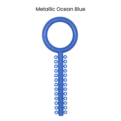 Metallic Ocean Blue Orthodontic Ligature Ring Ties